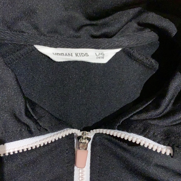 EUC Urban Kids Black Warmup Jacket full zip -size L(14/16) - Picture 6 of 8
